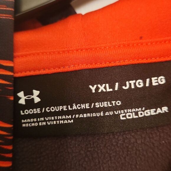 Under Armour Youth Coldgear Red & Gray Pullover Hoodie Size XL - Picture 5 of 8